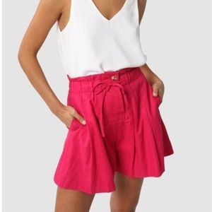Madison the Label Mayla Pink Linen Blend Shorts